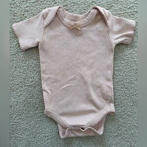 Kendi Organic Cotton Baby Bodysuit Blush Pink Pointelle 3-6 Months Girl